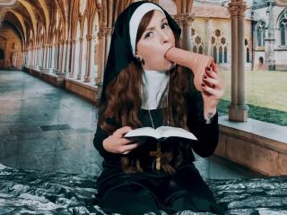 online clip 46 Infinitywhore0 - Horny Nun Desecrates Her Holy Bible and Crucifix - dirty - cumshot latex fetish clothing-2