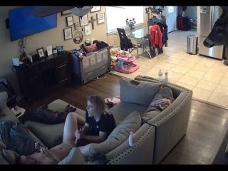 Living Room Handjob MILF Wife Ip Cam Hack Voyeur!-9