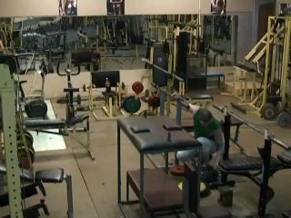 Naked lady spied exercising in a  gym-0