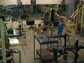 Naked lady spied exercising in a  gym-4