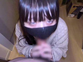 [POV] Sicking Slow Blowjob. Japanese Goth Girl At The Front Door. Cum I-6