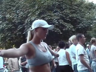 Rave girl dancing like a belly dancer Voyeur!-7