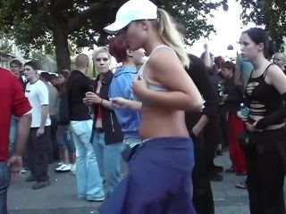 Rave girl dancing like a belly dancer Voyeur!-8