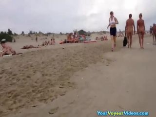 Nudist voyeur walking on the nudist beach-8