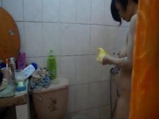 Fuckable asian girl peeped in the  shower-0