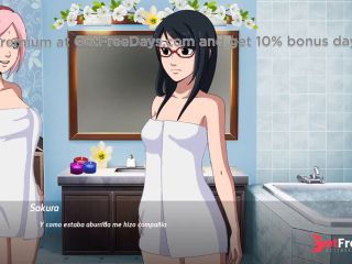 [GetFreeDays.com] Sakura y Sarada Jugando Desnudas en las Aguas Termales - Sarada Rising Porn Stream December 2022-2