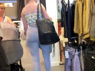 Sexy daughter shopping around with fat mother-0
