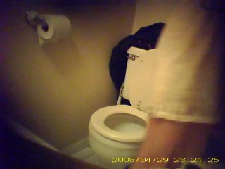 Blonde pigtailed teen in the toilet. hidden cam-0