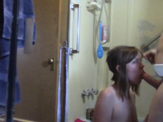 Teen Schoolgirl Blowjob Old Man in Bathroom Swallow Mirror POV Lavender Joy-2