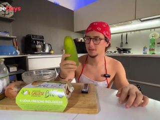 [GetFreeDays.com] young Italian guy has it in the kitchen with a big cucumber Adult Leak July 2023-0