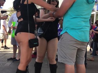 CandidCreeps 760 Candid Booty Shorts Fishnet Creepshot Video -2