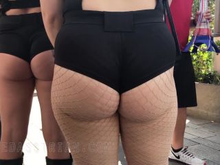 CandidCreeps 760 Candid Booty Shorts Fishnet Creepshot Video -5