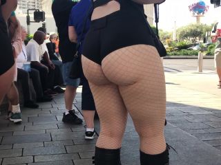 CandidCreeps 760 Candid Booty Shorts Fishnet Creepshot Video -9