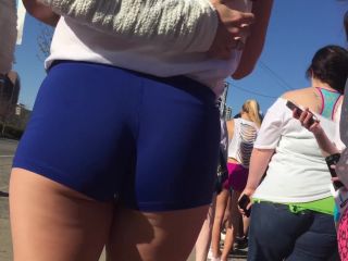 CandidCreeps 827 Raver Girl Teen Teen Raver Bike Shorts Booty-0