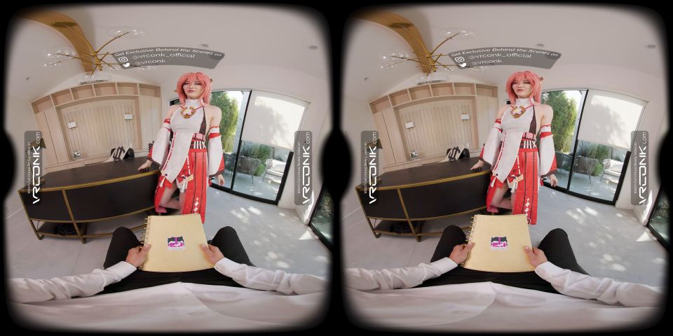 VR Conk Genshin Impact Yae Miko A Sexy Teen Cosplay Parody With Melody 