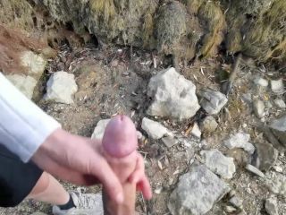 [GetFreeDays.com] BEACH ADVENTURE Public Cock Flashing Caught by a Runner and handjob while watching porn-4