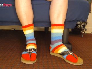 [GetFreeDays.com] Fuzzy Rainbow Socks Guess Leather Flip Flops Porn Clip May 2023-3