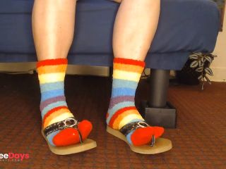 [GetFreeDays.com] Fuzzy Rainbow Socks Guess Leather Flip Flops Porn Clip May 2023-4