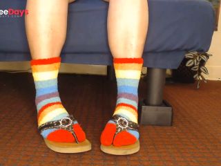 [GetFreeDays.com] Fuzzy Rainbow Socks Guess Leather Flip Flops Porn Clip May 2023-5