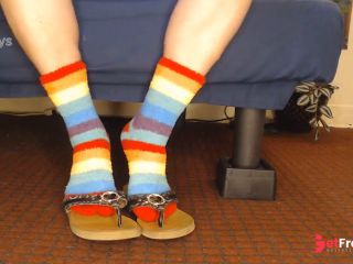 [GetFreeDays.com] Fuzzy Rainbow Socks Guess Leather Flip Flops Porn Clip May 2023-7