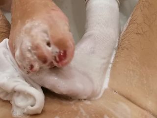 online clip 1 femdom otk spanking Soapy Sockjob In The Tub Footjob – Oksifootjob, oksifootjob on femdom porn-7