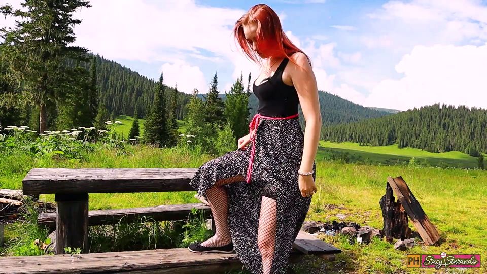 Redhead Girl Outdoor Fingering Pussy And Orgasm  Public Masturbation In 