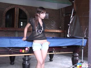 Ammy has fun on the pool table-0