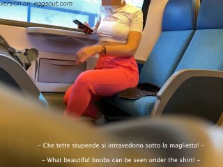 CRAZY Slut Teen Gets Dirty On The Train And Gives Me A Blowjob Among Th-0