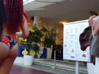 Candid vor ebony hot booty in bikini red hair-8