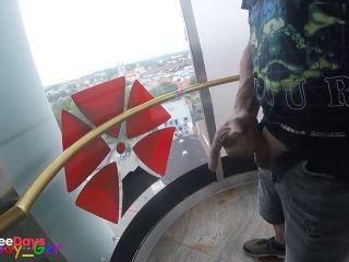 [GetFreeDays.com] I jerk my cock very riskily in a transparent outdoor elevator on the 13th floor. Sex Clip March 2023-4