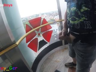 [GetFreeDays.com] I jerk my cock very riskily in a transparent outdoor elevator on the 13th floor. Sex Clip March 2023-5