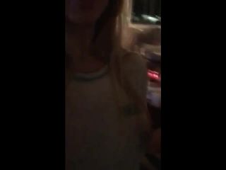 Cute blonde girlfriend in a T-shirt. Private video.-1