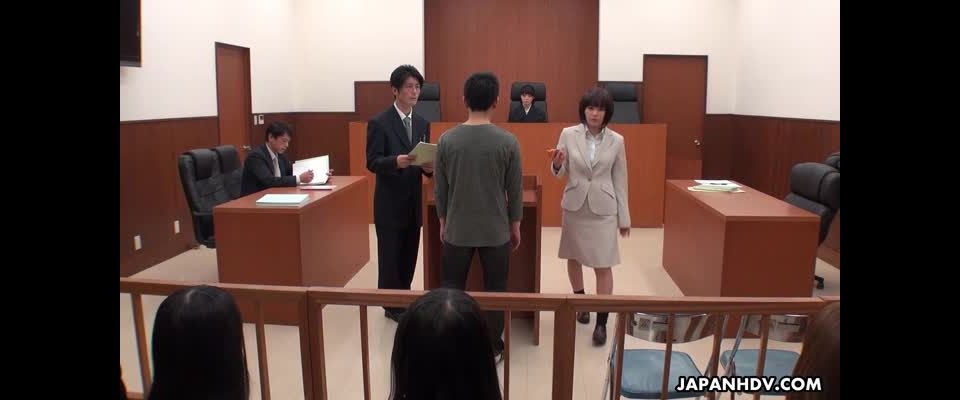 Shiori Uehara and Nonoka Kaede are fucked in the courtroom Asian!