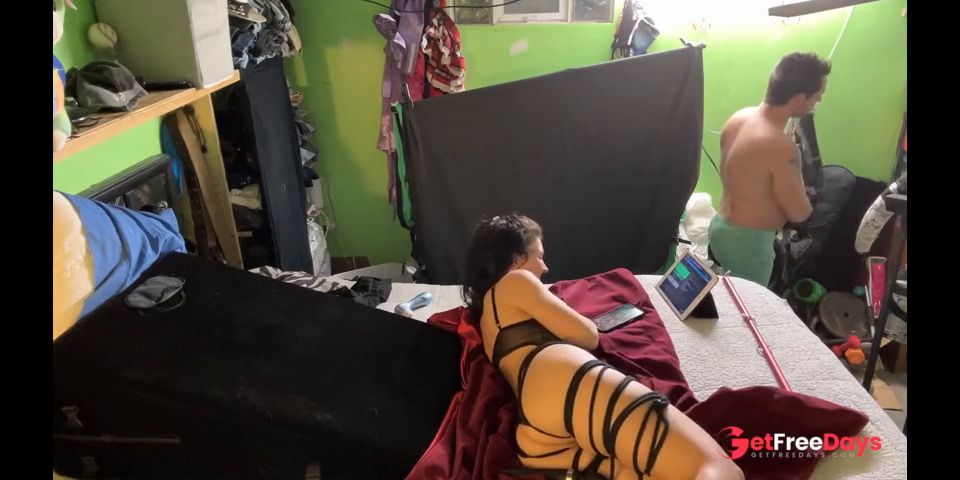 [GetFreeDays.com] Hot Milf - Tied to Ceiling by her ASS - Live stream vibrator play Adult Video April 2023