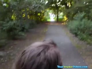 Cum on face in public park-0