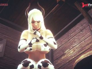 [GetFreeDays.com] Slutty Blonde With Huge Tits Dresses Up Like A Cow And Rides You Fantasy Cosplay Sex Video February 2023-1