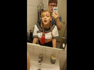 Schoolgirl Gets Creampied In Bathroom 1080p-8