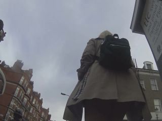 Upskirt from under the raincoat Voyeur-5