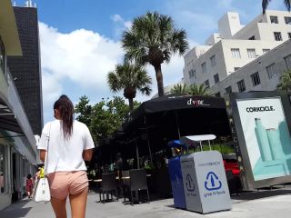 Candid vor pink tight shorts tan legs hottie-0