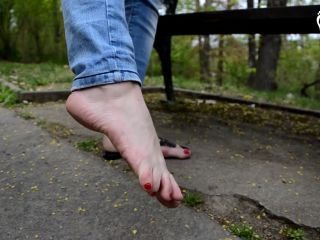 Barefoot Flip Flops At Park-1