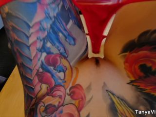 Tanya Virago - Hot Inked Model Tanya Virago Takes off her Red Lingerie ...-7