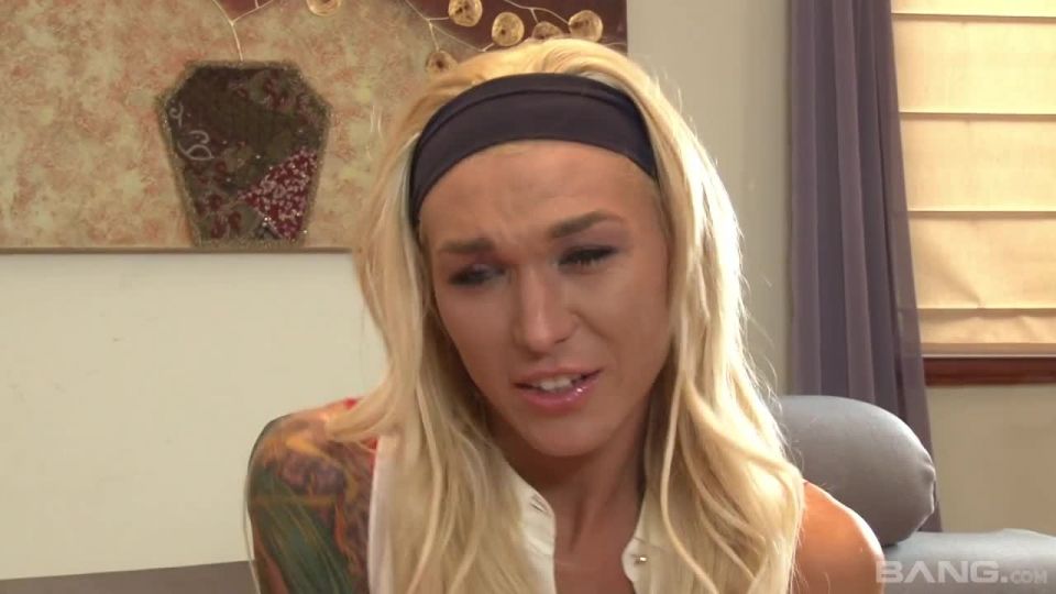 Beautiful Blonde Tattooed Aubrey Kate Has Her Tranny Ass Fucked From Behind