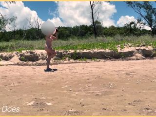 WifeyDoesHot MILF plays nude beach football Enjoy-7