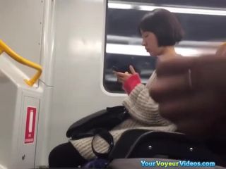 Guy masturbates in train-8