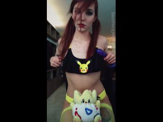 snortneypoptart - hot anime girl trains throat for stuffie - snortneypoptart - teen -7