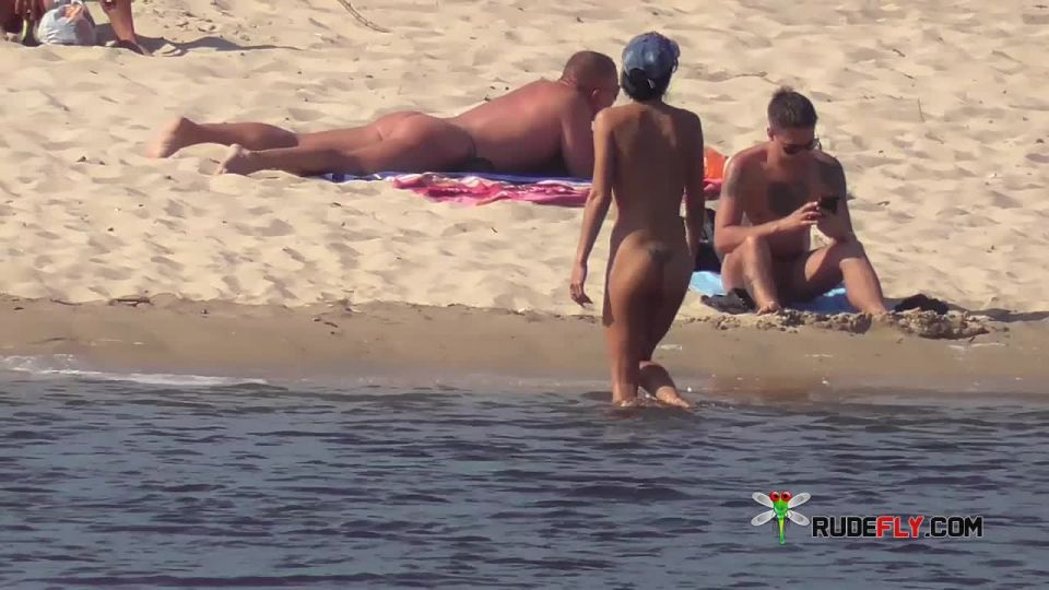 Dame naturist masturbation at strand  3