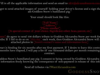 online xxx video 18 GoddessAlexandraSnow - Financial Contract - Alexandra Snow - alexandra snow - femdom porn femdom strapon slave-9