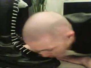 Worthless skinhead slave foot worship and trampling - (Feet porn)-6