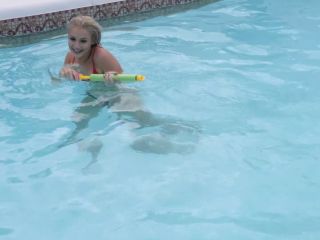 Amelia And Paige Frolicking In And Around The Pool With There Toys-1