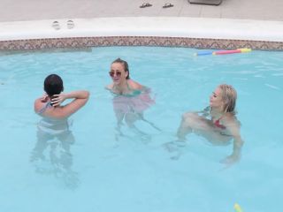 Amelia And Paige Frolicking In And Around The Pool With There Toys-4